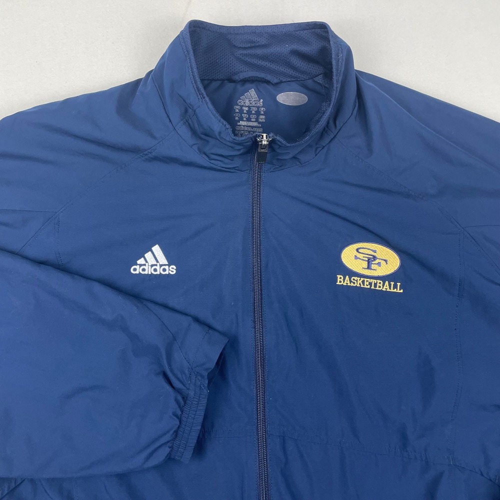 Adidas San Francisco Basketball Windbreaker Jacket Mens XL Navy Blue Full Zip